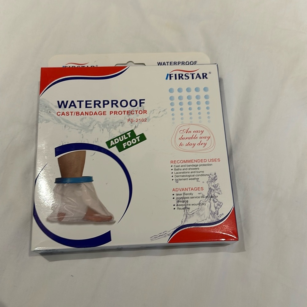 New!  Works great to keep injured foot dry when showering.